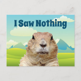 Cartão Postal Eu não vi nada no dia do Groundhog