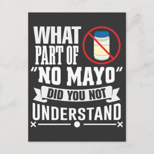 Cartão Postal Eu odeio Mayo - Piadas de comida restaurante Mayon
