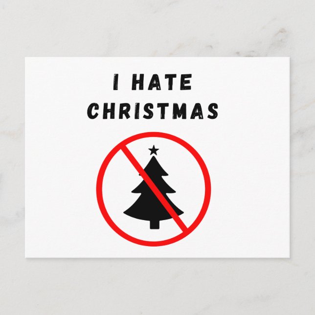 Cartão Postal Eu odeio Natal (Frente)