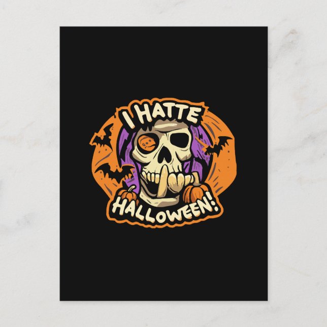 Cartão Postal eu odeio o halloween (Frente)