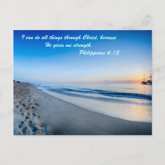 Cartão Postal Eu posso fazer tudo através do Cristo, porque ele  (Frente)