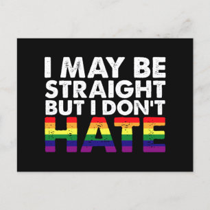 Cartão Postal Eu Posso Ser Hétero Mas Não Odeio LGBT Gay