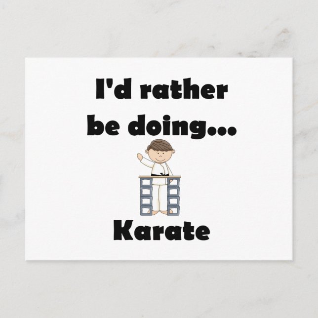 Cartão Postal Eu preferencialmente fazer Karate (Frente)