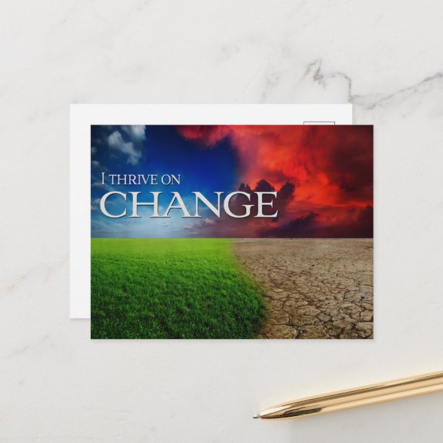 Cartão Postal "Eu prospero na mudança" Confirmação de Motivação (Frente/Verso In Situ)
