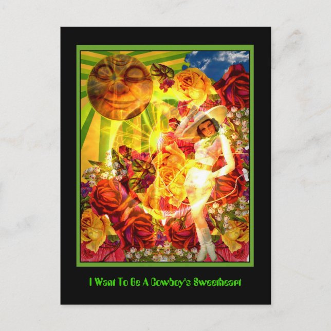 Cartão Postal Eu quero ser doce de cowboy (Frente)