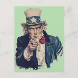 Cartão Postal Eu Quero Você | Tio Sam Recrutamento Poster Exérci