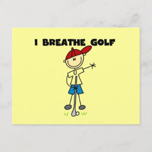 Cartão Postal Eu Respiro Camisetas de Golfe e Presentes