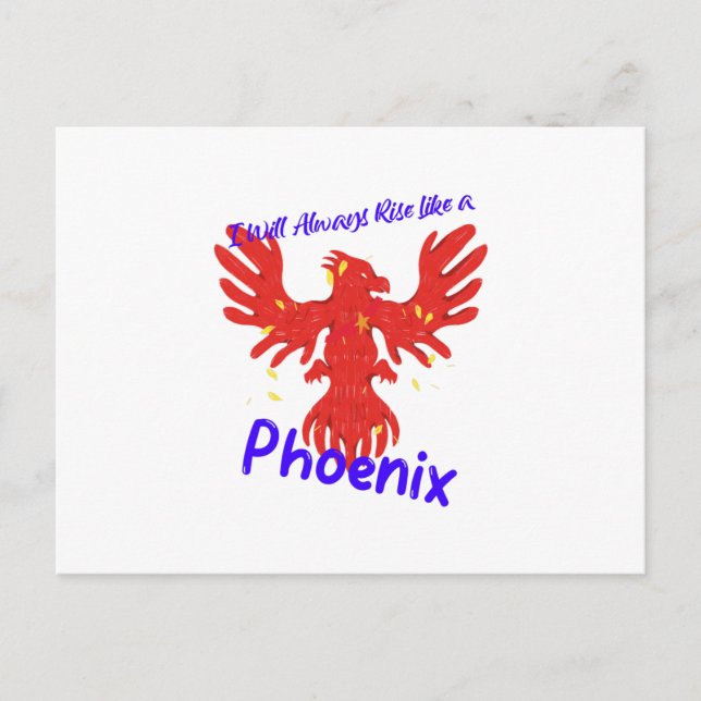 Cartão Postal Eu sempre errei como uma Phoenix (Frente)