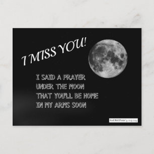 Cartão Postal Eu Sinto Sua Falta Poema: Oração Sob A Lua