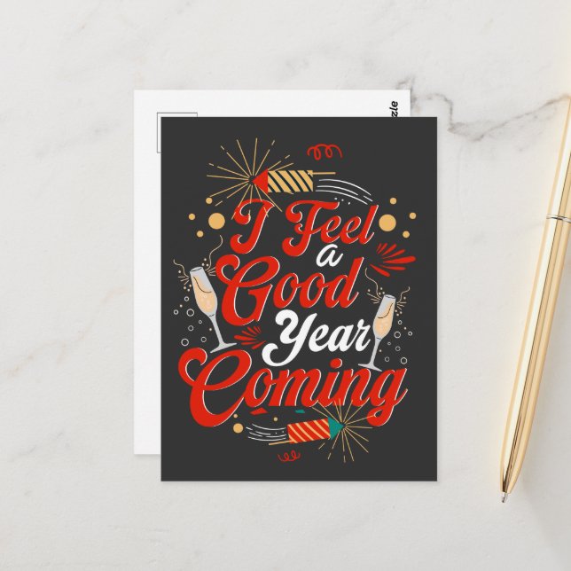 Cartão Postal Eu sinto um bom ano chegando (Frente/Verso In Situ)
