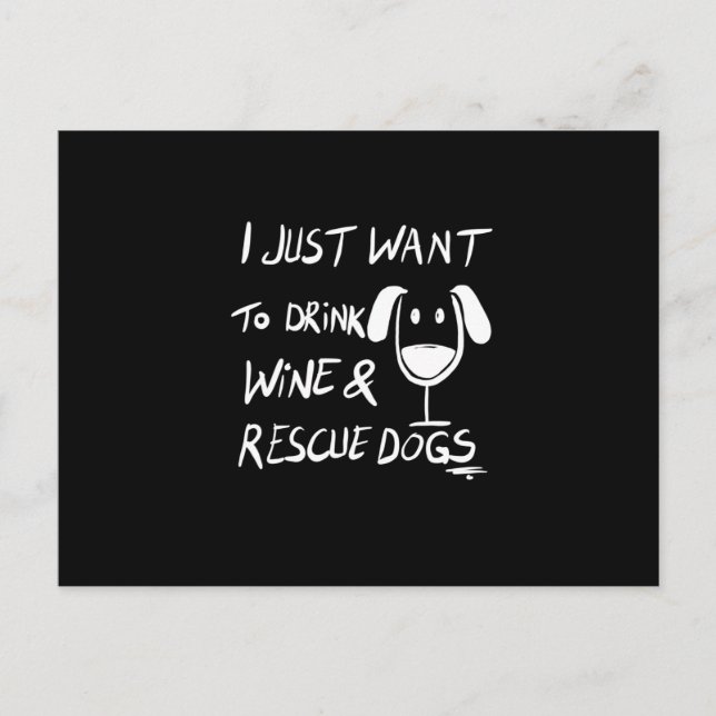 Cartão Postal Eu só quero beber vinho (Frente)