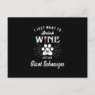 Cartão Postal eu só quero beber vinho e fazer um animal de esti