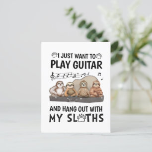 Cartão Postal Eu Só Quero Tocar Guitarra Camiseta Um Humor Besti