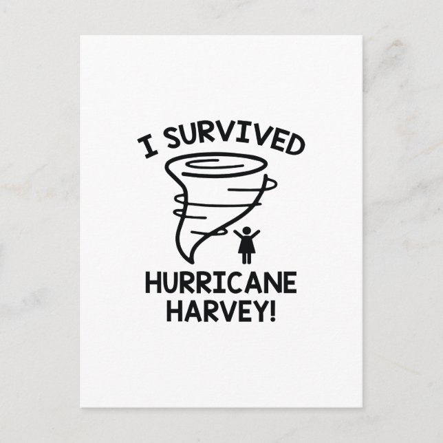 Cartão Postal Eu Sobrevivi ao Furacão Harvey (Frente)