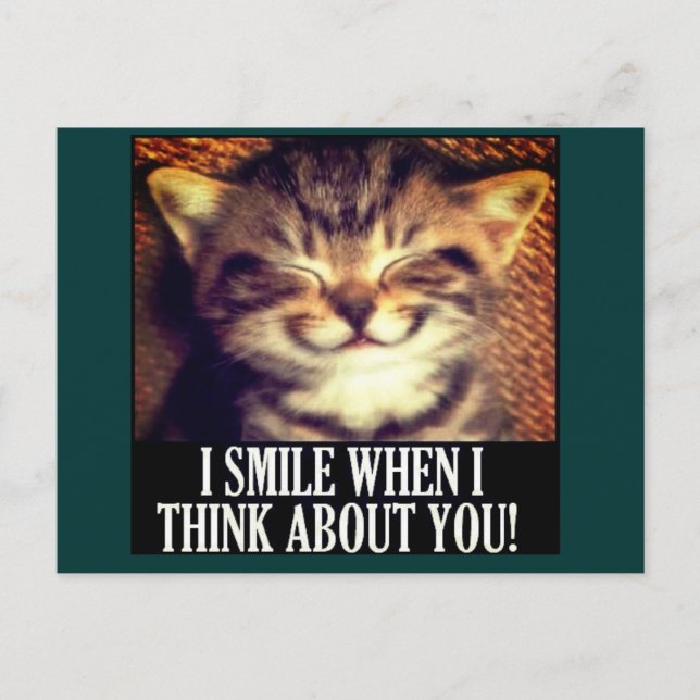Cartão Postal Eu sorrio quando penso em você (Frente)
