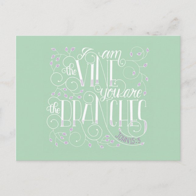 Cartão Postal Eu sou a videira. Vós sois os ramos. (Frente)