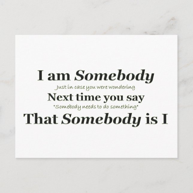 Cartão Postal Eu sou alguém (Frente)