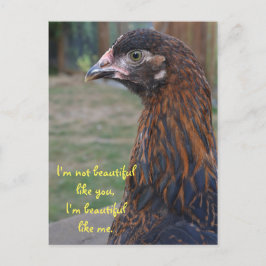 Cartão Postal Eu sou linda... Cartão-postal de frango cochin