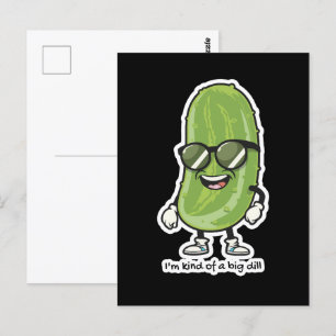 Cartão Postal Eu Sou Meio um Grande Pepino picles usando óculo