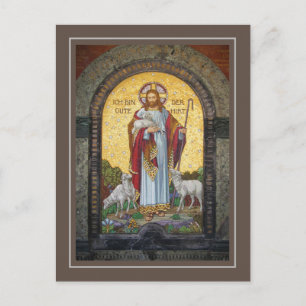 Cartão Postal "EU SOU O BOM PASTOR" João 10:11 Arte em Mosaico