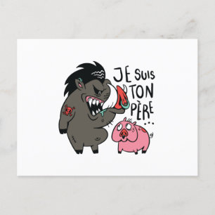 Cartão Postal Eu sou seu pai Warthog e porco