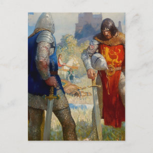 Cartão Postal “Eu sou Sir Lancelot du Lake” por NC Wyeth