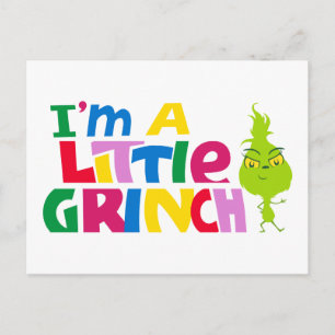 Cartão Postal Eu sou um pequeno Grinch gráfico colorido