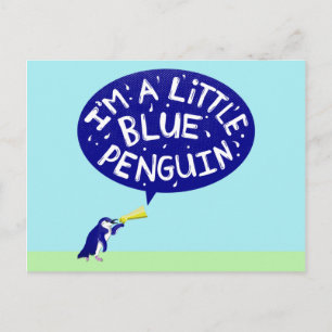 Cartão Postal Eu sou um pinguim azul