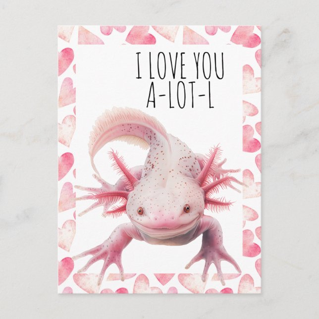 Cartão Postal Eu Te Amo Axolotl (Frente)