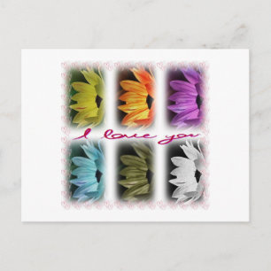Cartão Postal Eu Te Amo Cartaz De Colagem De Girassol