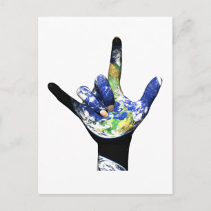 Cartão Postal Eu Te Amo Cartaz Planeta Terra