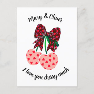 Cartão Postal Eu te amo Cherry muito presente de doces do dia do