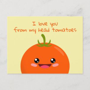 Cartão Postal Eu Te Amo De Minha Cabeça Tomates Engraçado Cart