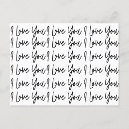 Cartão Postal Eu te amo Dia de os namorados preto e branco