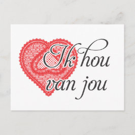 Cartão Postal Eu te amo em holandês - Ik hou van jou