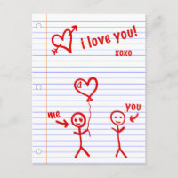 eu te amo esboços de papel de notebook