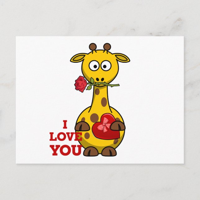 Cartão Postal eu te amo girafa (Frente)