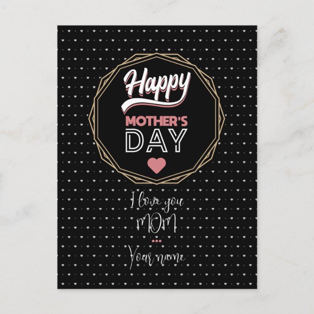 Cartão Postal Eu te amo mãe (Frente)