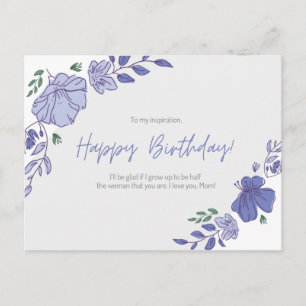 Cartão Postal Eu te amo, mãe! Aniversário