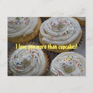 Cartão Postal Eu te amo mais do que...Cupcakes Cartão-postal