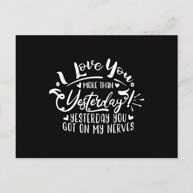 Cartão Postal eu te amo mais do que ontem (Frente)