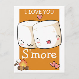 Cartão Postal Eu Te Amo Mais Kawaii Marshmallow