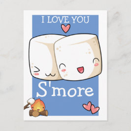 Cartão Postal Eu Te Amo Mais Kawaii Marshmallow