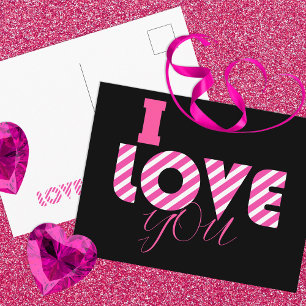 Cartão Postal Eu Te Amo Na moda Trendy Chic Font Script