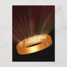 Cartão Postal "Eu te amo" Ouro Ring