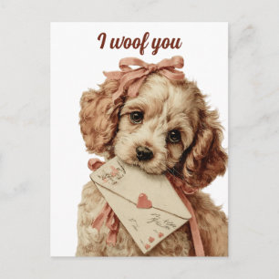 Cartão Postal Eu te cuido Cachorro Vintage Dia dos Namorados