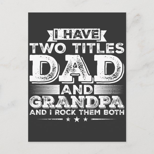 Cartão Postal Eu tenho dois Pais de Títulos e vovô (Frente)
