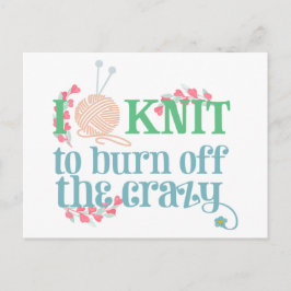 Cartão Postal Eu tricoto - Knitters Engraçado Dizendo Tipografia