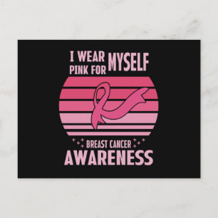 Cartão Postal Eu Uso Rosa Por Mim Conscientização do Câncer de M