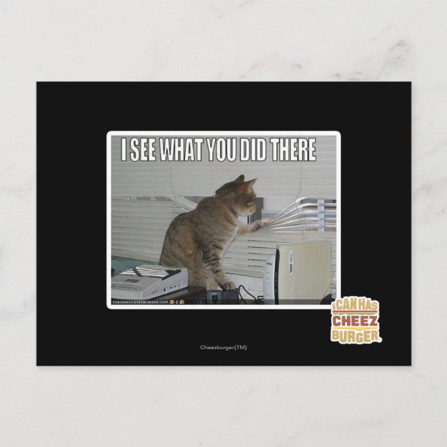 Cartão Postal Eu vejo o que você fez lá (Frente)